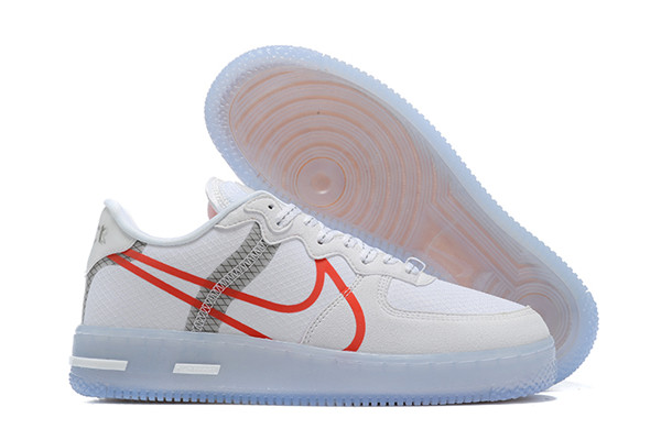Women's Air Force 1 Low Top White/Red Shoes 060